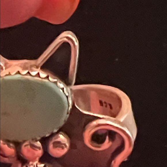 925 STERLING SILVER TURQUOISE CAT RING - Picture 5 of 6